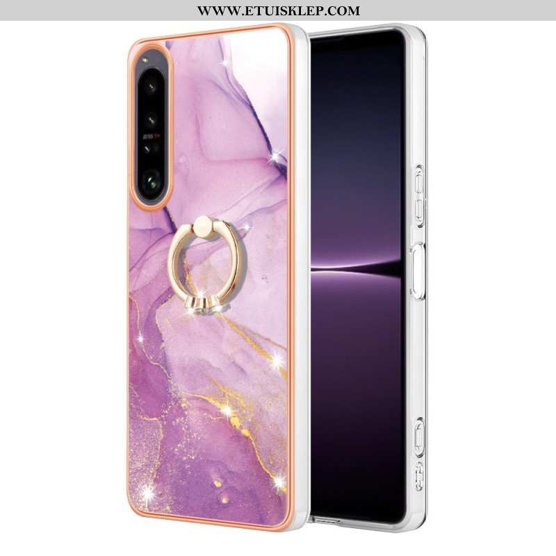 Futerały do Sony Xperia 1 IV Marmur Ze Wspornikiem Pierścienia